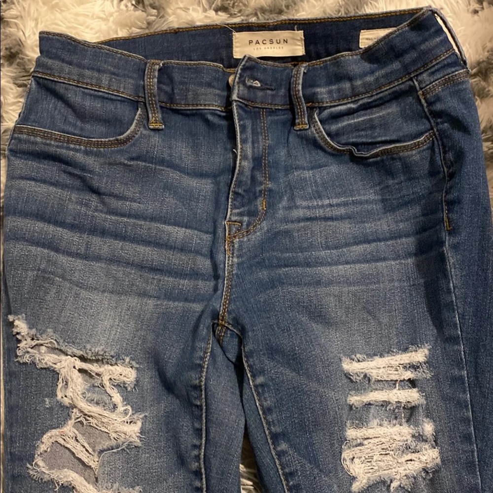 PAC SUN RIPPED SKINNY JEGGINGS/JEANS